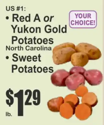 SuperFresh US #1 Red A or Yukon Gold Potatoes, Sweet Potatoes offer