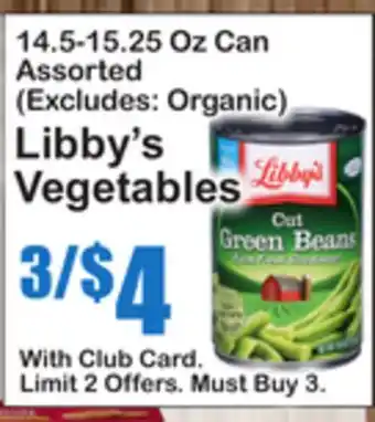 SuperFresh Libby's Vegetables offer
