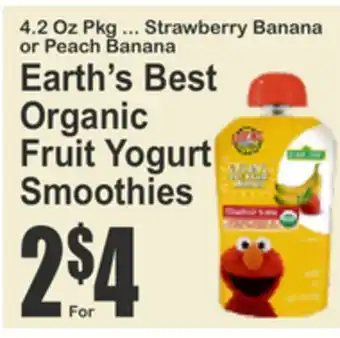 SuperFresh Earth's Best Organic Fruit Yogurt Smoothies offer