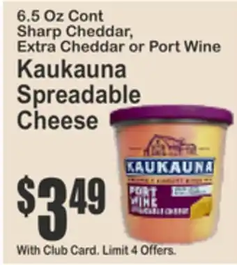 SuperFresh Kaukauna Spreadable Cheese offer