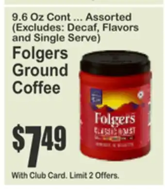 SuperFresh Folgers Ground Coffee offer