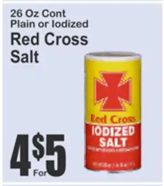 SuperFresh 26 Oz Cont Plain or Iodized Red Cross Salt offer