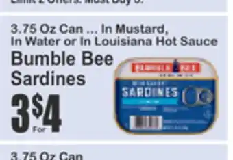 SuperFresh Bumble Bee Sardines offer