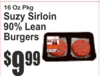 SuperFresh Suzy Sirloin 90% Lean Burgers offer