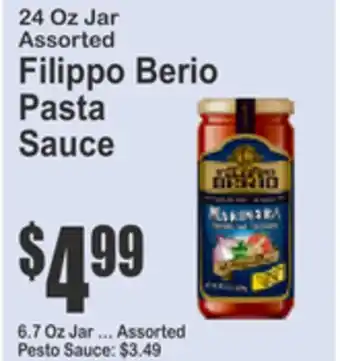 SuperFresh Filippo Berio Pasta Sauce offer