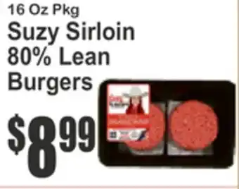 SuperFresh Suzy Sirloin 80% Lean Burgers offer