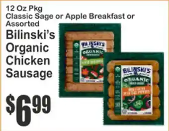 SuperFresh Bilinski's Organic Chicken Sausage offer