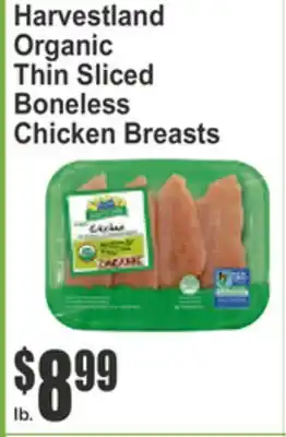 SuperFresh Harvestland Organic Thin Sliced Boneless Chicken Breasts offer