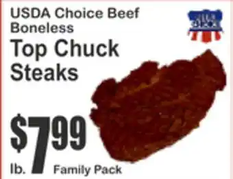 SuperFresh USDA Choice Beef Boneless Top Chuck Steaks offer