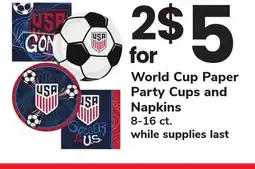 ACME World Cup Paper Party Cups and Napkins offer