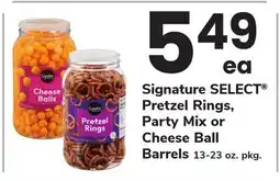 ACME Signature SELECT Pretzel Rings, Party Mix or Cheese Ball Barrels offer