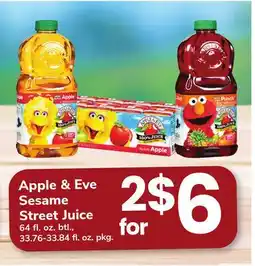 ACME Apple & Eve Sesame Street Juice offer