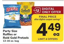 ACME Party Size Ruffles or Rold Gold Pretzels offer