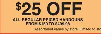Dunham's Sports ALL REGULAR PRICED HANDGUNS offer