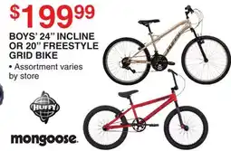 Dunham's Sports MONGOOSE BOYS' 24 INCLINE OR 20 FREESTYLE GRID BIKE offer