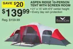 Dunham's Sports ASPEN RIDGE 10-PERSON TENT WITH SCREEN ROOM offer