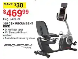 Dunham's Sports PRO FORM 325 CSX RECUMBENT BIKE offer