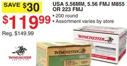Dunham's Sports WINCHESTER USA 5.56MM, 5.56 FMJ M855 OR 223 FMJ offer
