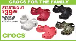 Dunham's Sports CROCS CLOGS FOR THE FAMILY offer