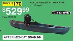 Dunham's Sports LIFETIME YUKON ANGLER SIT-ON KAYAK offer