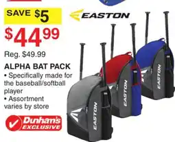 Dunham's Sports EASTON ALPHA BAT PACK offer