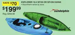 Dunham's Sports EXPLORER 10.4 SIT-IN OR SIT-ON KAYAK offer