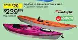 Dunham's Sports GROOVE 10 SIT-IN OR SIT-ON KAYAK offer