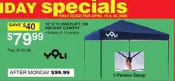 Dunham's Sports 10' X 10' EASYLIFT 100 INSTANT CANOPY offer