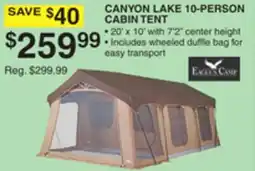 Dunham's Sports CANYON LAKE 10-PERSON CABIN TENT offer