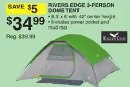 Dunham's Sports RIVERS EDGE 3-PERSON DOME TENT offer