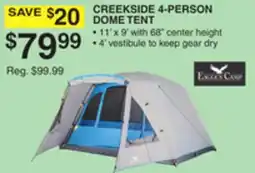 Dunham's Sports CREEKSIDE 4-PERSON DOME TENT offer