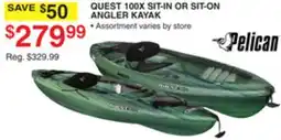 Dunham's Sports QUEST 100X SIT-IN OR SIT-ON ANGLER KAYAK offer