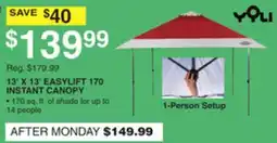 Dunham's Sports 13' X 13' EASYLIFT 170 INSTANT CANOPY offer