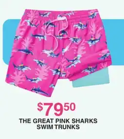 Dunham's Sports THE GREAT PINK SHARKS SWIM TRUNKS offer