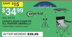 Dunham's Sports CANOPY QUAD CHAIR OR ALL TERRAIN UMBRELLA offer