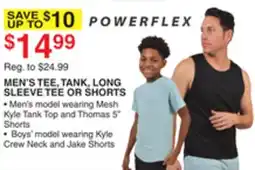 Dunham's Sports POWERFLEX MEN'S TEE, TANK, LONG SLEEVE TEE OR SHORTS offer
