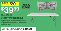 Dunham's Sports 6' CENTERFOLD TABLE offer
