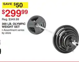 Dunham's Sports 300 LB. OLYMPIC WEIGHT SET offer