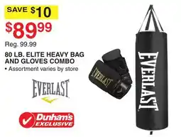 Dunham's Sports EVERLAST 80 LB. ELITE HEAVY BAG AND GLOVES COMBO offer