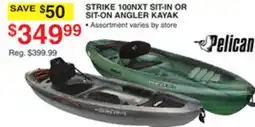 Dunham's Sports PELICAN STRIKE 100NXT SIT-IN OR SIT-ON ANGLER KAYAK offer