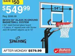 Dunham's Sports 881013 54 GLASS IN-GROUND BASKETBALL SYSTEM offer