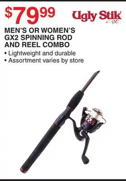 Dunham's Sports MEN'S OR WOMEN'S GX2 SPINNING ROD AND REEL COMBO offer