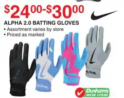 Dunham's Sports ALPHA 2.0 BATTING GLOVES offer