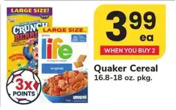 Safeway Quaker Cereal offer