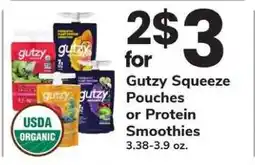 Safeway Gutzy Squeeze Pouches or Protein Smoothies offer