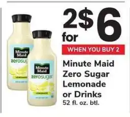 Safeway Minute Maid Zero Sugar Lemonade or Drinks offer