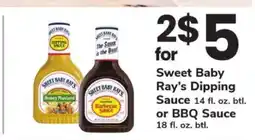 Safeway Sweet Baby Ray's Dipping Sauce or BBQ Sauce offer