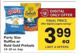 Safeway Party Size Ruffles or Rold Gold Pretzels offer