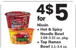 Safeway Nissin Noodle Bowls offer