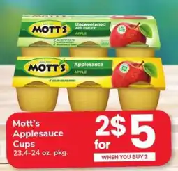 Safeway Mott's Applesauce Cups offer